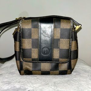 Fendi Black and Brown Checkered Bag